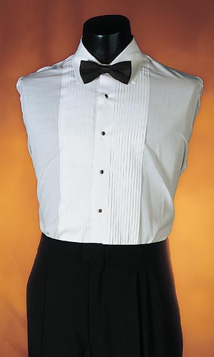 Style 3001: White Pleated Shirt