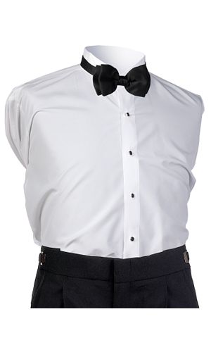 Style 3215: White Microfiber Wing Shirt