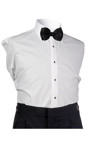 Style 3225: White Microfiber Laydown Shirt