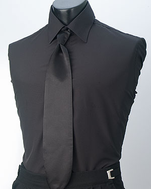 Style 3028: Black Slim Fit Microfiber Shirt