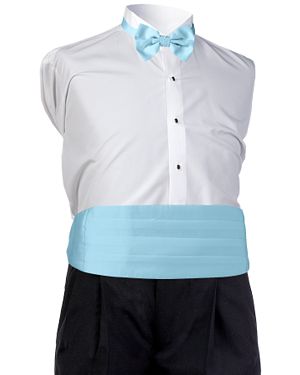 Style 5481: Light Blue Satin Cummerbund