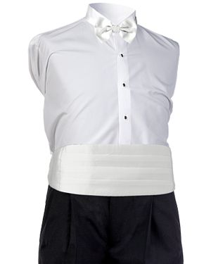 Style 5486: White Satin Cummerbund