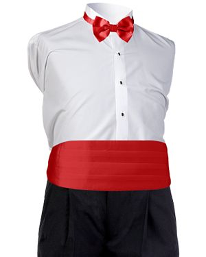 Style 5487: Red Satin Cummerbund