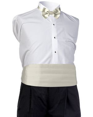 Style 5488: Ivory Satin Cummerbund