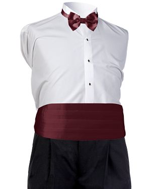 Style 5494: Wine Satin Cummerbund