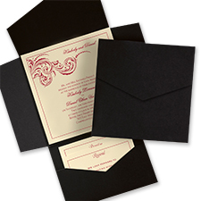 Black and Ecru Pocket - Invitation