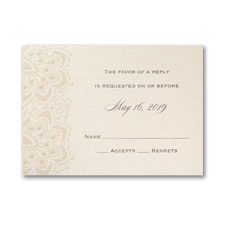 Lace Shimmers - Response Card and Envelope