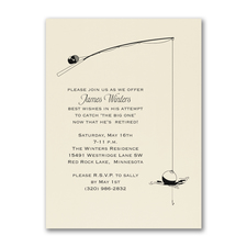 Fishing for Retirement - Party Invitation - Ecru