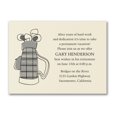 Time for Golf - Party Invitation - Ecru
