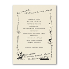Finally...Retirement - Party Invitation - Ecru