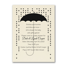 Baby Hearts - Shower Invitation - Ecru
