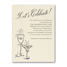 Bubbly Celebration - Party Invitation - Ecru