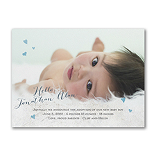 Welcome Home - Photo Adoption Announcement - Blue