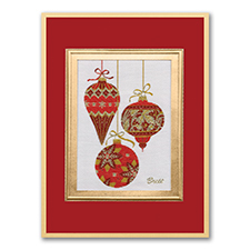 Red Hanging Ornaments - Holiday Card